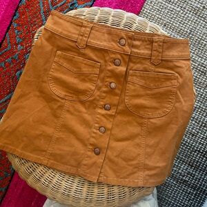 Burnt Orange Denim Skirt